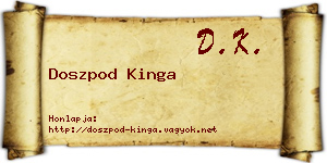 Doszpod Kinga névjegykártya