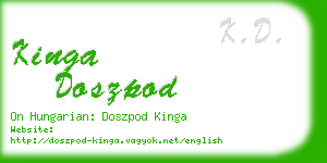 kinga doszpod business card